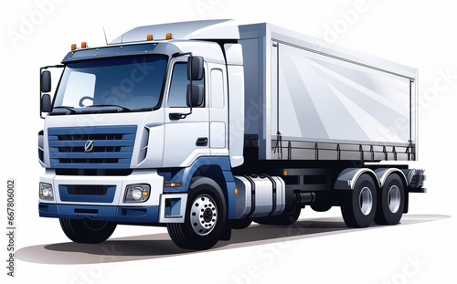 Cargo Truck Illustration PNG Artwork with Industrial Vibe