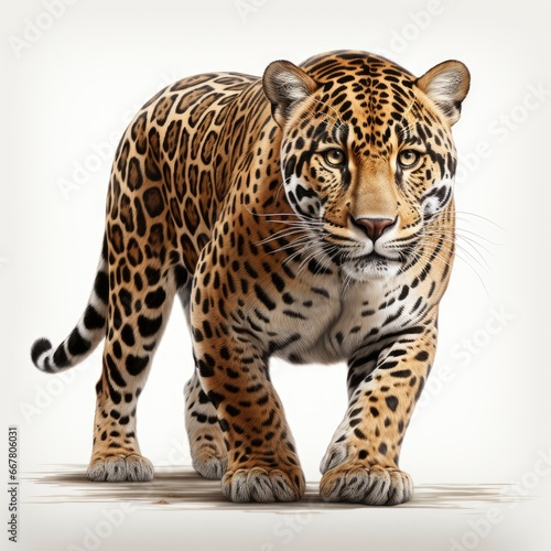 Jaguar, Cartoon 3D , Isolated On White Background 