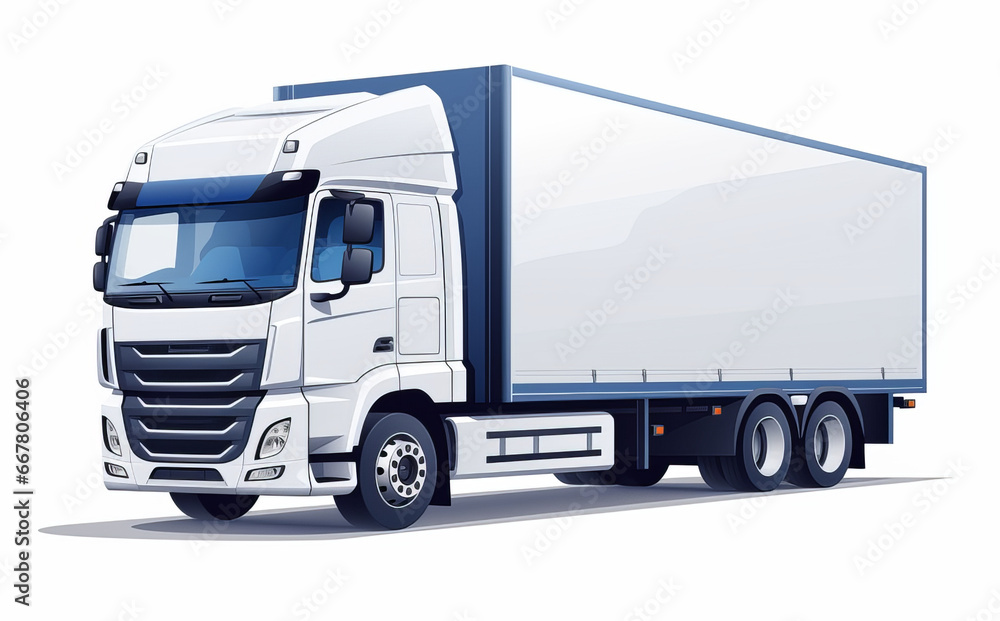 Cargo Truck PNG Graphic in Stylish Illustrative Design