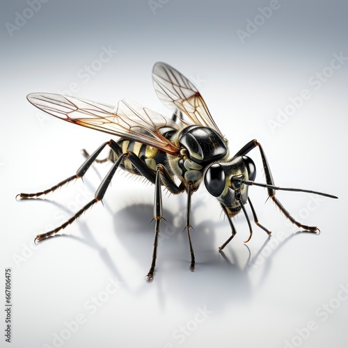Mosquito, Cartoon 3D , Isolated On White Background 