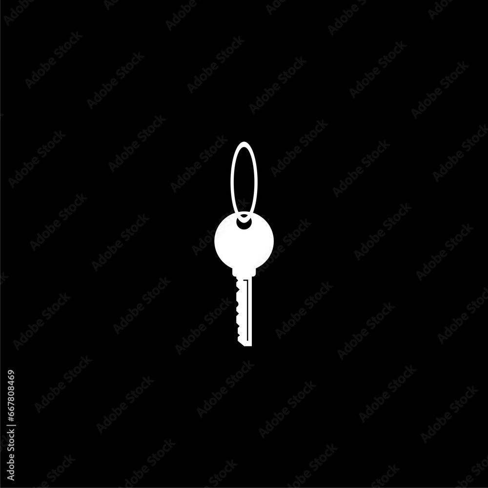 Key outline icon isolated on black background Key outline icon isolated on black background