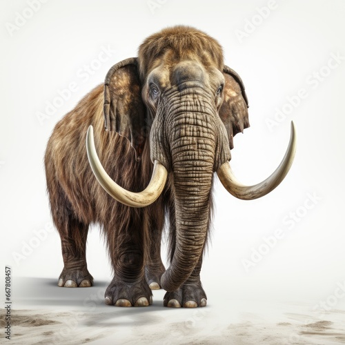 Woolly Mammoth , Cartoon 3D , Isolated On White Background 