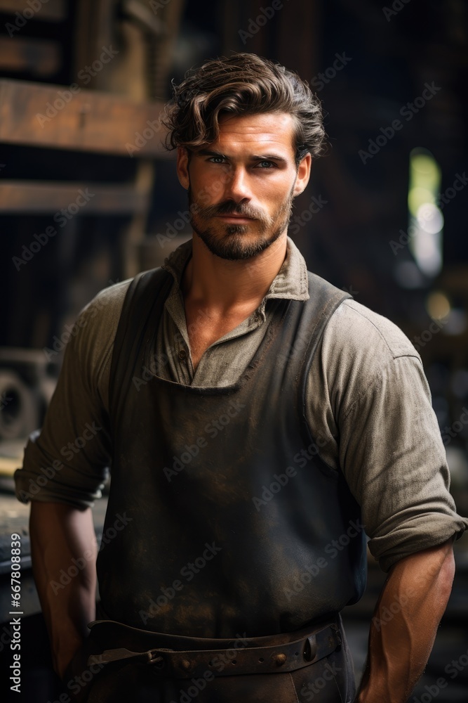 Portrait of a blacksmith man