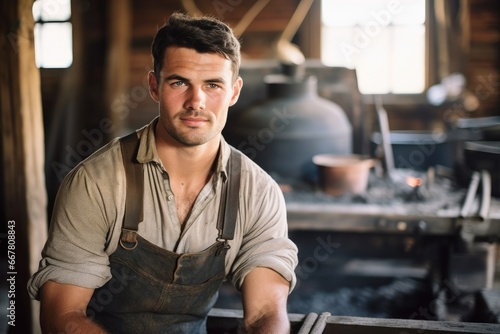 Portrait of a blacksmith man