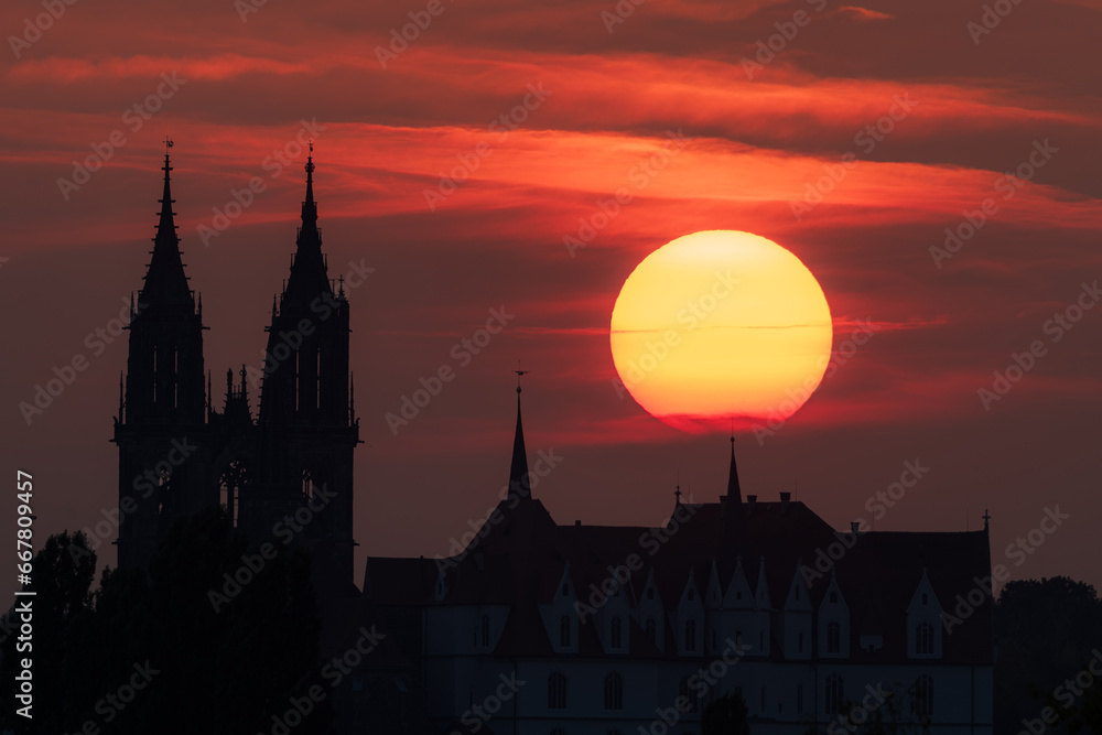 Albrechtsburg Meißen mit Sonnenuntergang