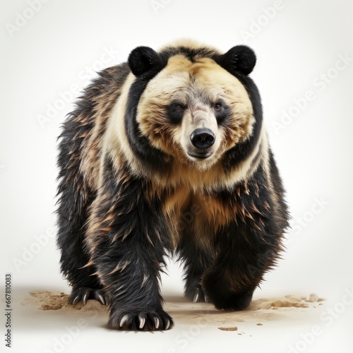 Spectacled Bear, Cartoon 3D , Isolated On White Background 