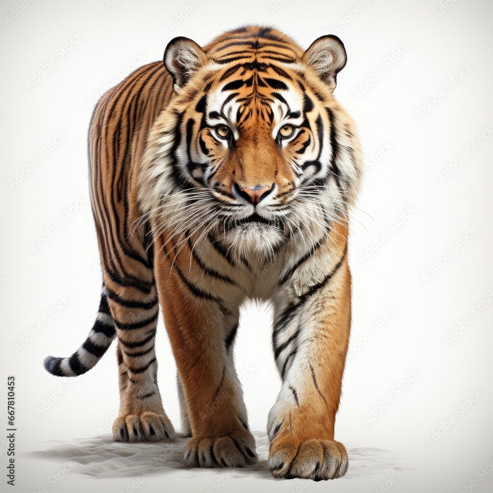 Tiger, Cartoon 3D , Isolated On White Background 
