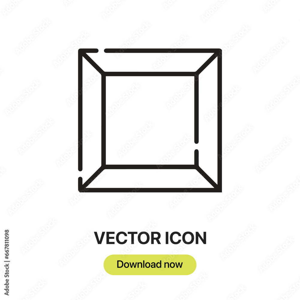 Frame icon vector. Linear-style sign for mobile concept and web design. Frame symbol illustration. Pixel vector graphics - Vector.
