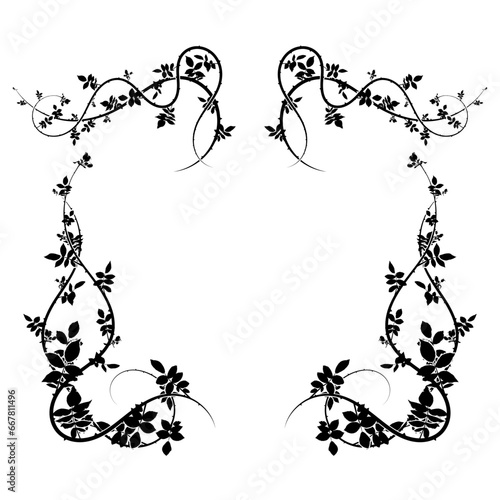 wild bush frame pattern for decoration design new