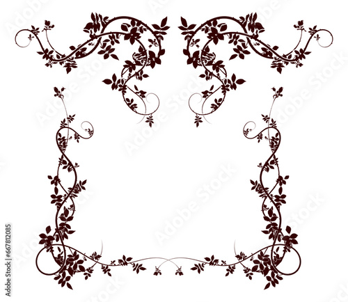 exquisite pattern climbing plant rose hips frame