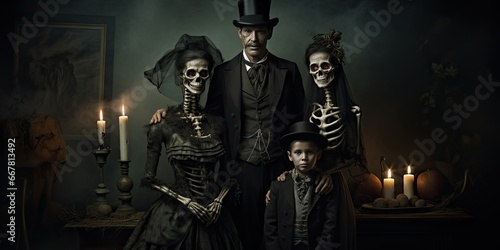 image of a family dressed for hallween. 