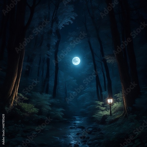 Enchanted Forest Under the Moonlight