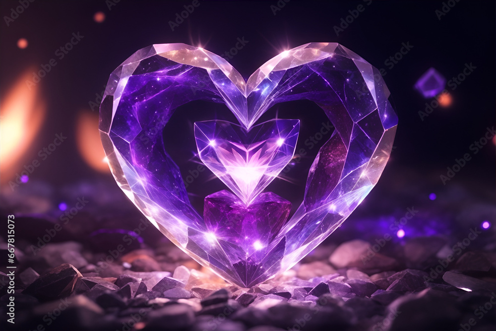 A glowing heart shape abstract background	