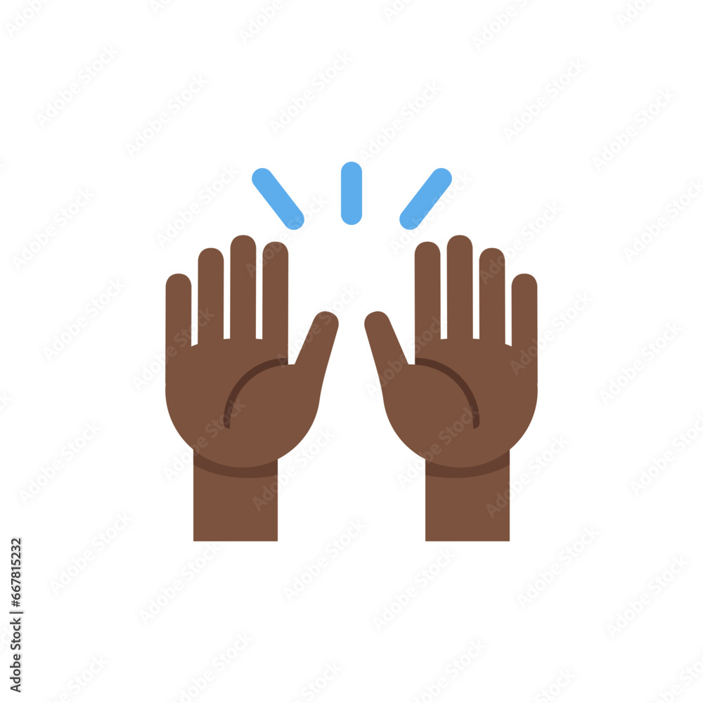 Raising Hands: Dark Skin Tone
