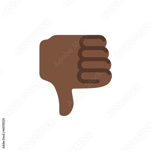 Thumbs Down: Dark Skin Tone
