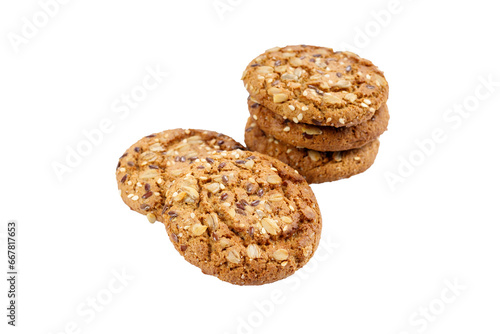 oatmeal cookies on an isolated white background