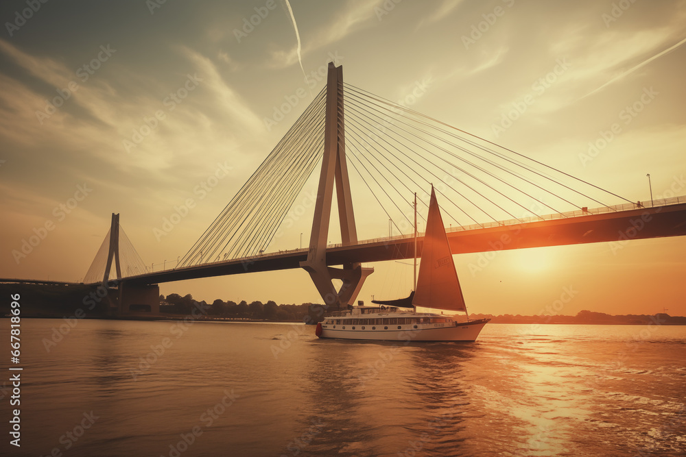 Brücke im Sonnenuntergang