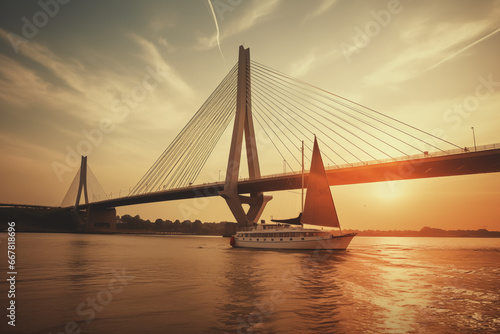 Brücke im Sonnenuntergang