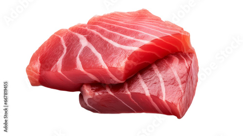 Fresh Tuna Sashimi Isolated on Transparent Background - Top View of Raw Tuna Fish Slices, Culinary Delicacy for Sushi Lovers and Seafood Enthusiasts - Food Photography, PNG