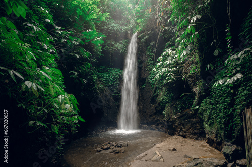 Beautiful waterfall in tropical rainforest in Bali, Indonesia