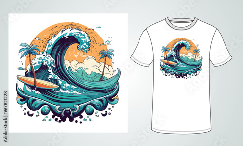 Surfing T-Shirt Design