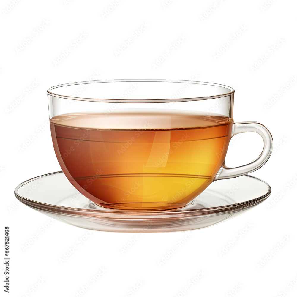 Full cup of tea on saucer isolated on transparent background PNG Full cup of tea on saucer isolated on transparent background PNG