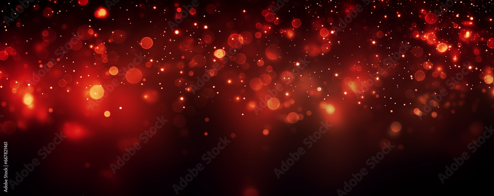 Christmas background with sparkles, red and black, bokeh and defocused lights, banner Christmas background with sparkles, red and black, bokeh and defocused lights, banner