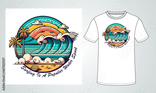 Surfing T-Shirt Design