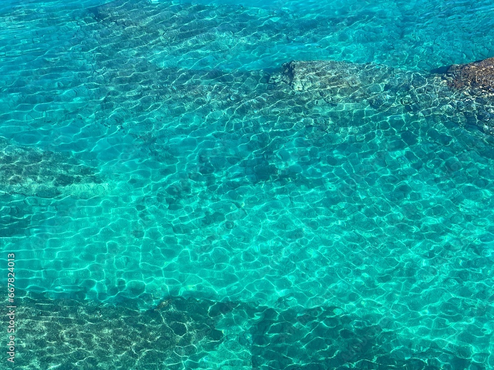 Sea blue clear water beautiful aerial seascape view. 