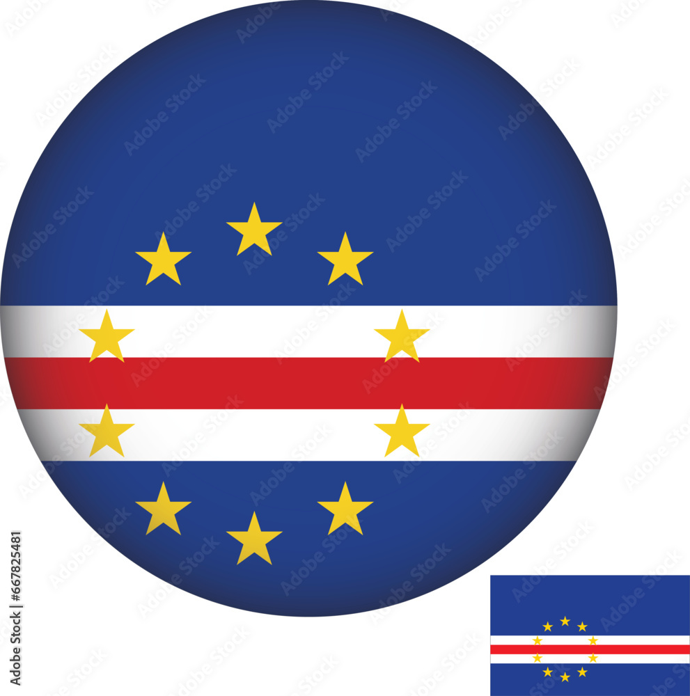 Cape Verde Flag Round Shape Cape Verde Flag Round Shape