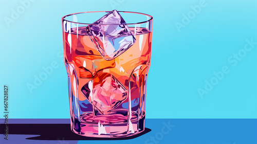 an icy glass of water with some ice and wine