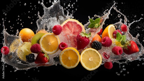 fruit splash isolated