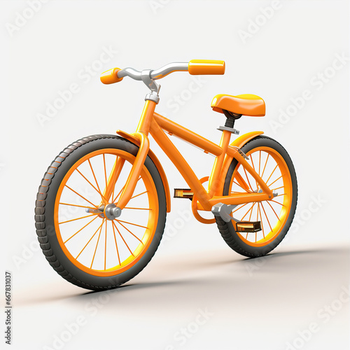 3d icon of bicycle  on the white background.
