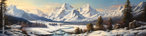 A detailed view of natural landscapes, capturing the grandeur of majestic mountains