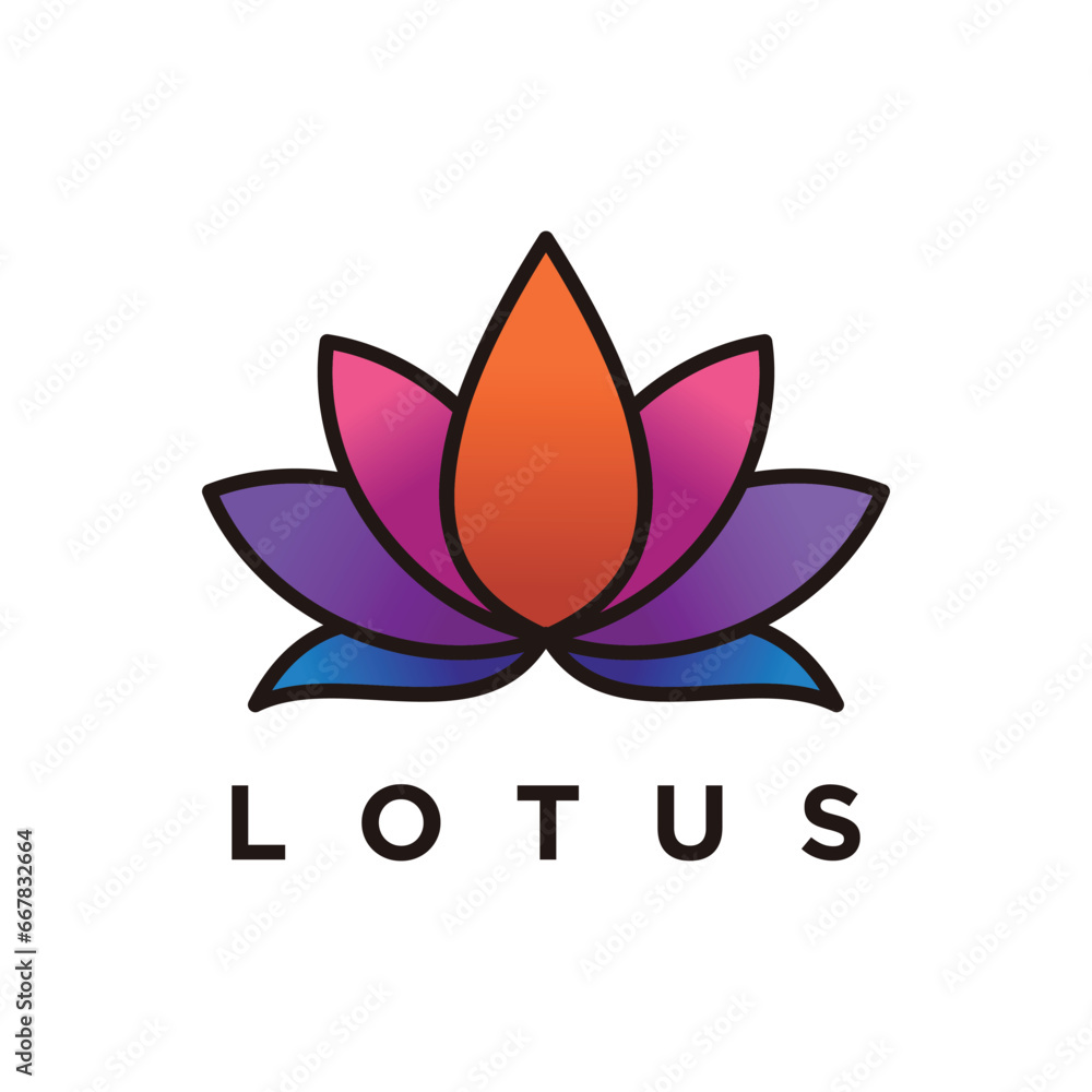 Lotus flower logo design with creative concept Premium Vector