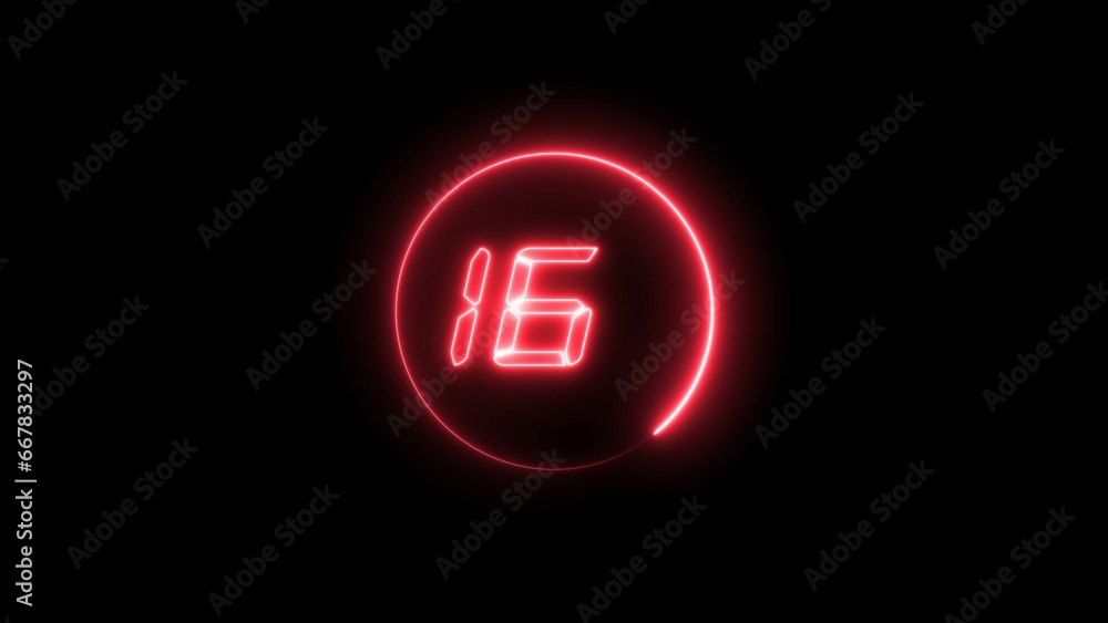 abstract glowing neon countdown timer number illustration 4k abstract glowing neon countdown timer number illustration 4k