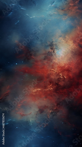 Hyper-Detailed Nebula Cluster with Stars in Realistic Matte Painting with Tactile Texture