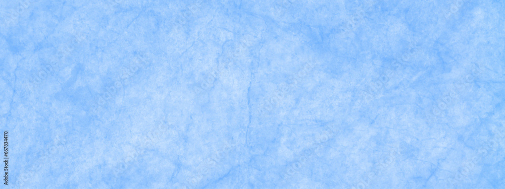 Blue grunge marble textured watercolor background, polished and smooth wash blue watercolor paper texture, blue grunge texture with center in the blank, blue background with light marble texture.