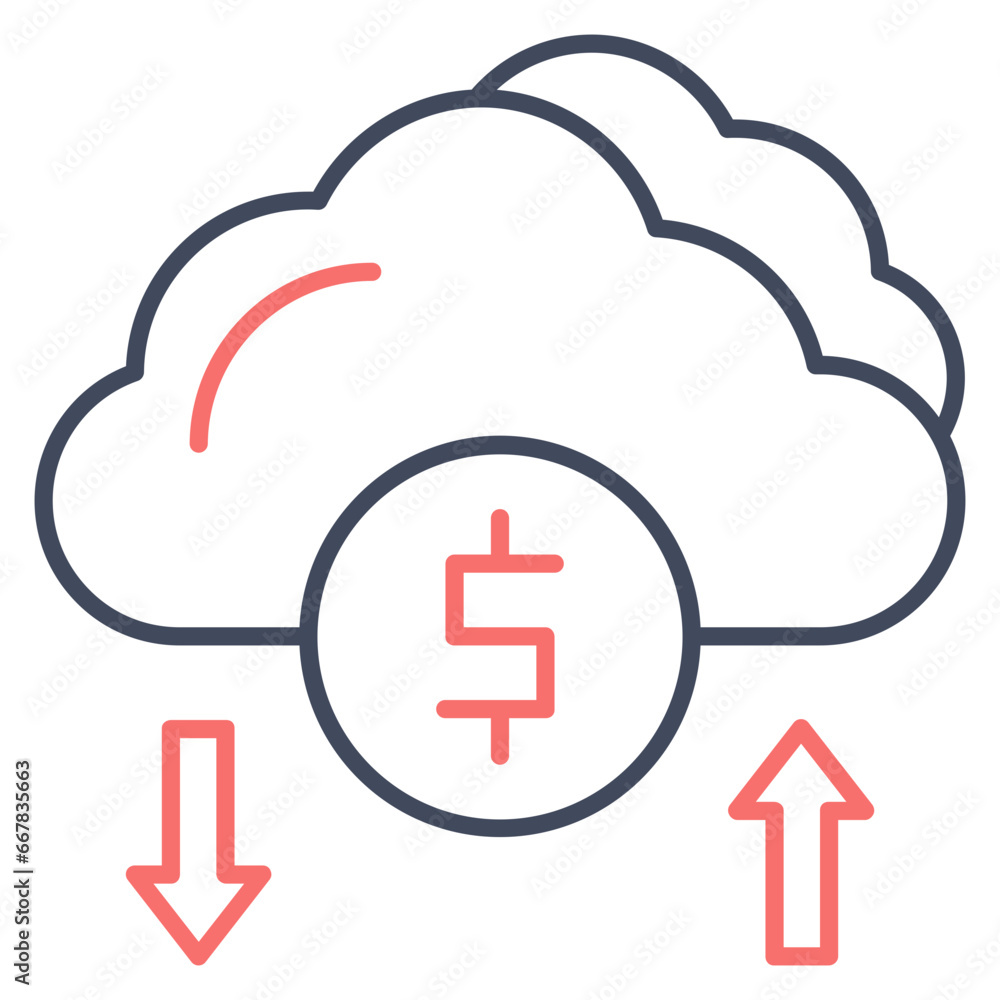 Cloud Money Icon Cloud Money Icon