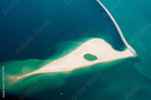 Canvas Print aerial view of the port area near dubai