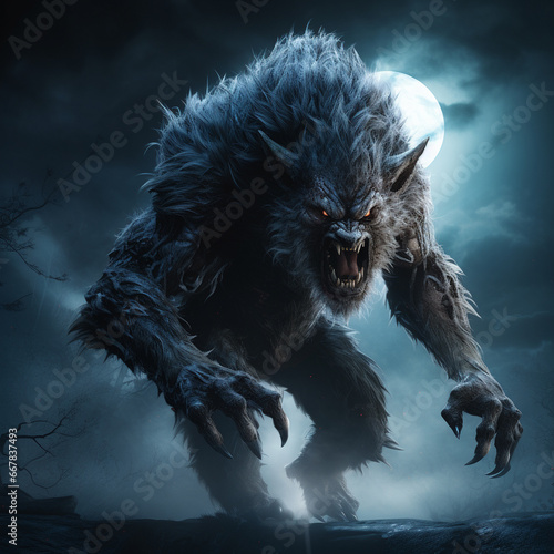 scary werewolf bat at night 