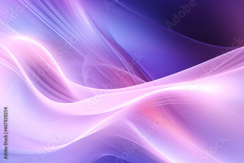 Background with smooth lines in blue and light purple gradient colors. Glowing wavy lines