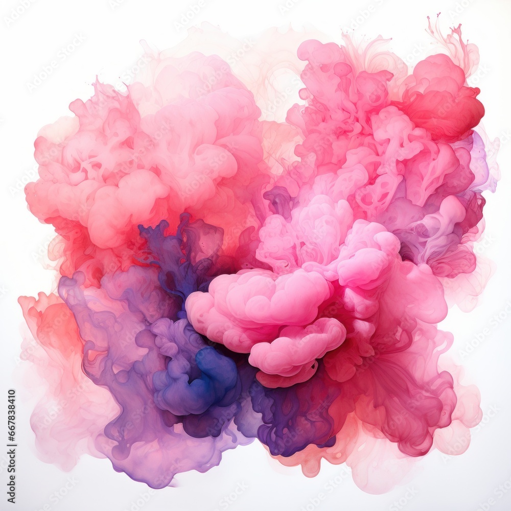 Obraz premium Pink and white watercolor splashes