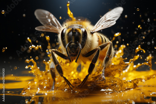 Super macro photo of a bee.