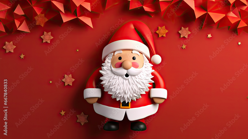 origami santa claus background, generative ai origami santa claus background, generative ai