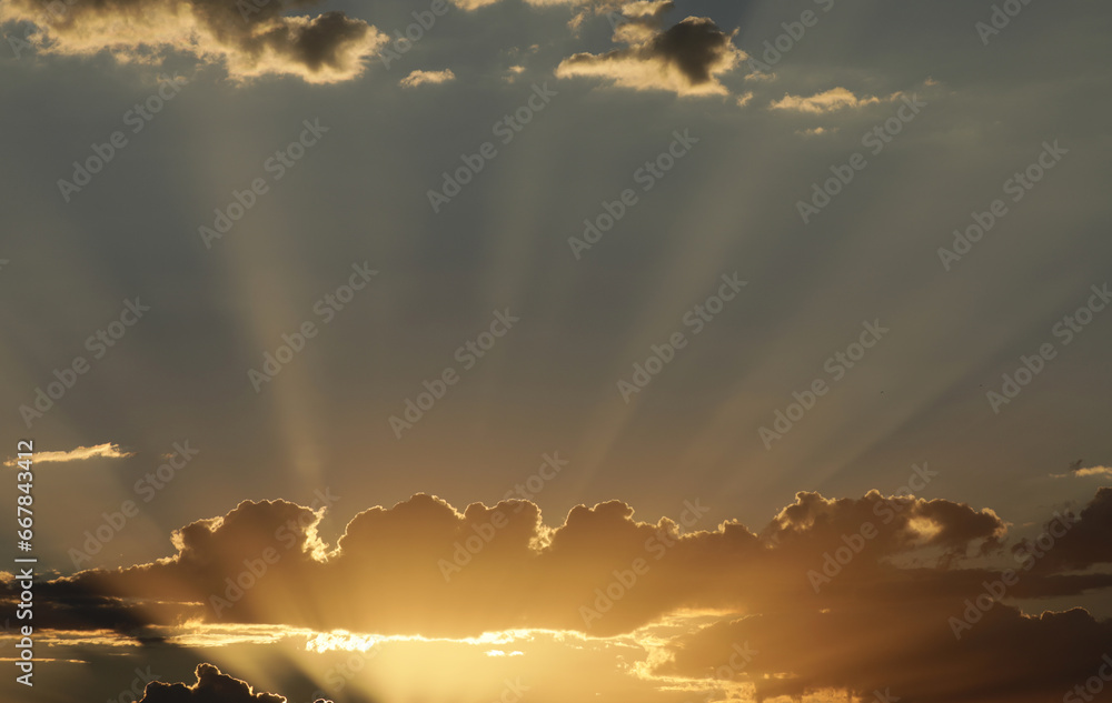 Fototapeta premium Sunset and sunrise with clouds 
