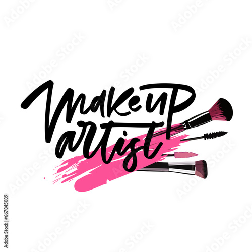 Banner for makeup artist. Vector template.business concept isolated on white background