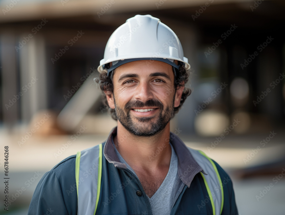 A male architect at a construction project, standing confidently and gazing directly at the camera, professional photography A male architect at a construction project, standing confidently and gazing directly at the camera, professional photography