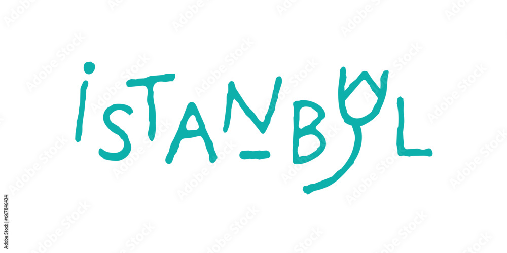 Naklejka premium istanbul logo. istanbul and tulip symbol concept. istanbul word and tulip
