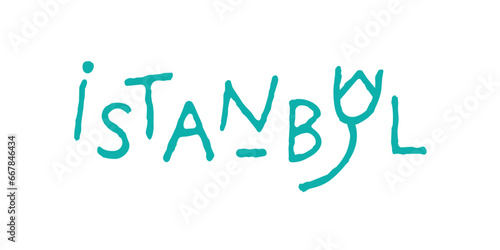 istanbul logo. istanbul and tulip symbol concept. istanbul word and tulip